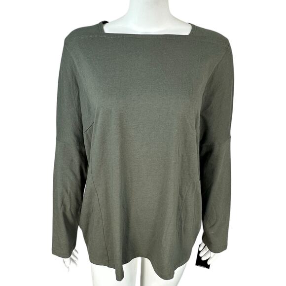 Clara Sun Woo Tops - Clara Sun Woo Tunic Top Womens Sz Medium Green Knit Long Sleeve Tee Cotton Modal